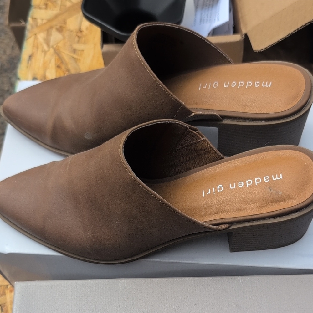 Madden Girl Chocolate Brown Mules